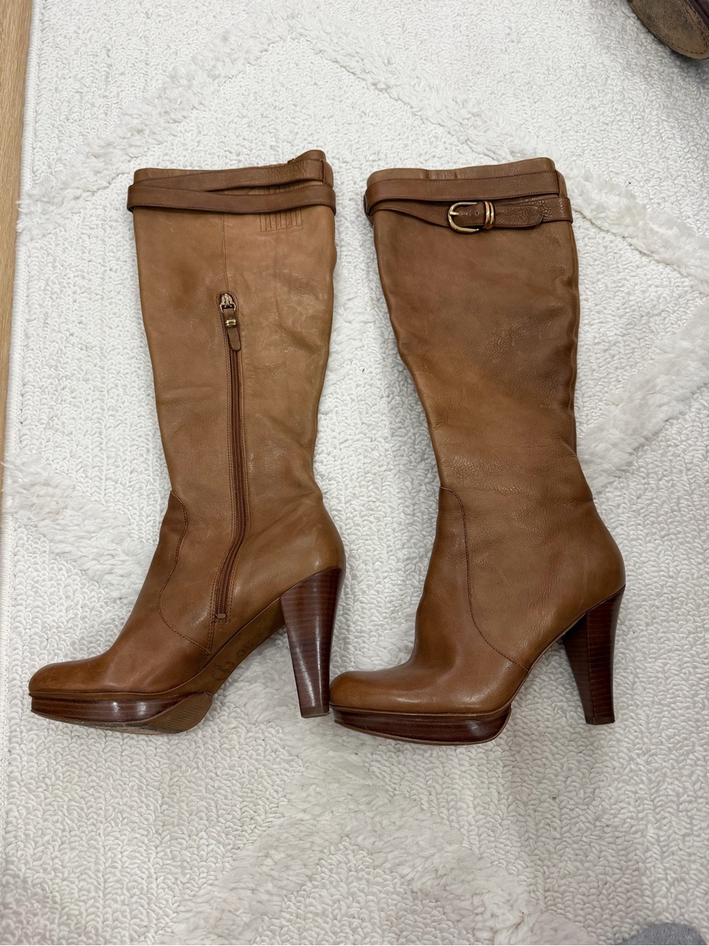 Classic Brown Leather Knee-High Women's Boots